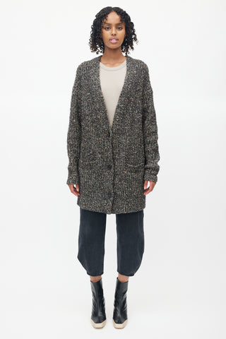 Isabel Marant Étoile Black Knit Multicolour Speckled  Cardigan