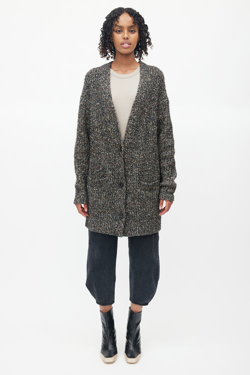 Isabel Marant Étoile Black Knit Multicolour Speckled  Cardigan