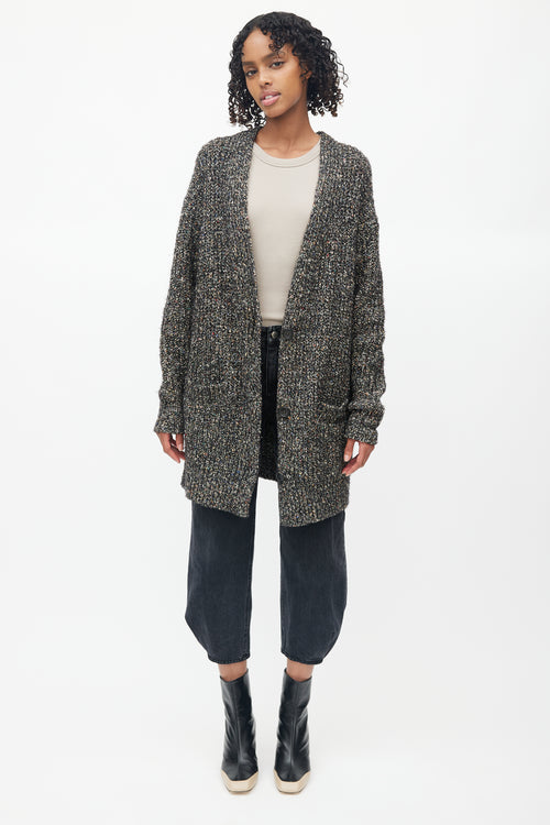 Isabel Marant Étoile Black Knit Multicolour Speckled  Cardigan