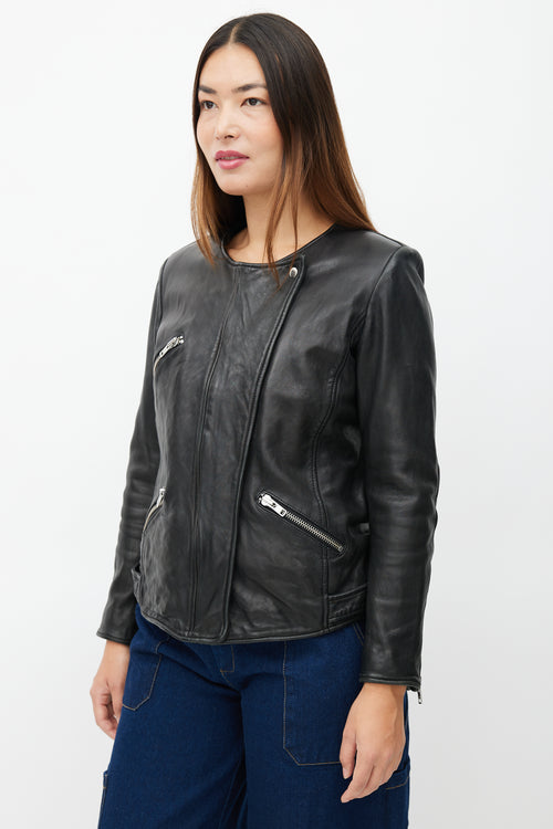 Isabel Marant Étoile Black Leather Padded Jacket