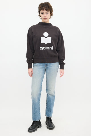 Isabel Marant Étoile Black Moby Logo Sweatshirt