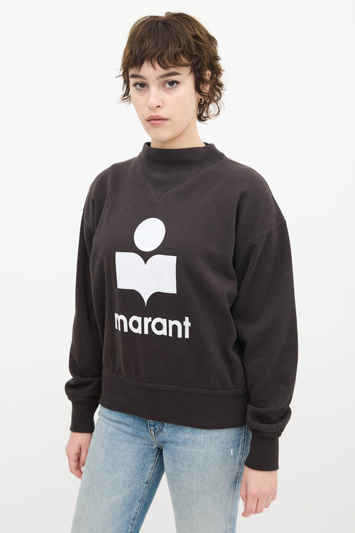 Isabel Marant Étoile Black Moby Logo Sweatshirt