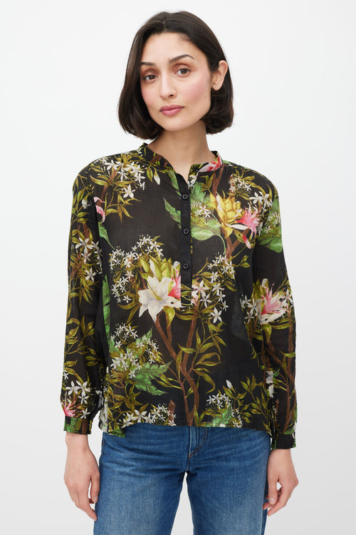 Isabel Marant Étoile Black 
Multicolour Floral Top