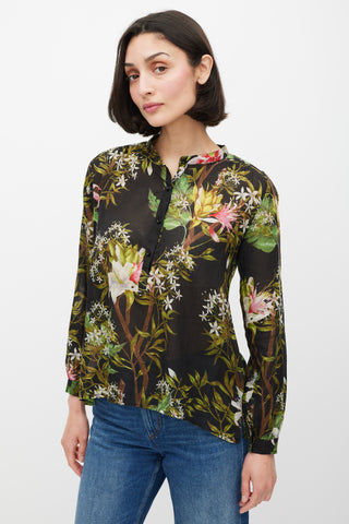 Isabel Marant Étoile Black 
Multicolour Floral Top