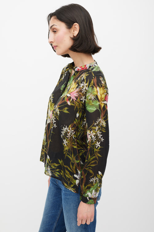 Isabel Marant Étoile Black 
Multicolour Floral Top