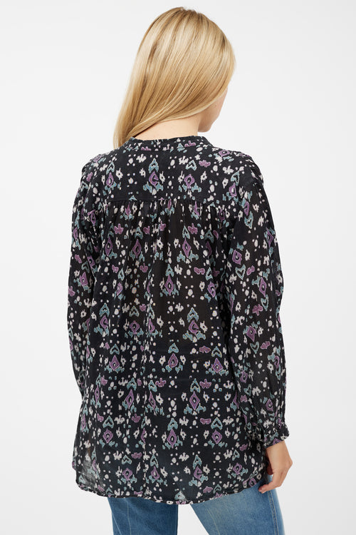 Isabel Marant Étoile Black 
Purple Pattern Top