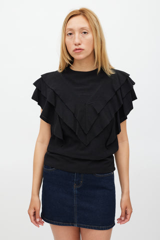 Isabel Marant Étoile Black Ruffled Heaven Top