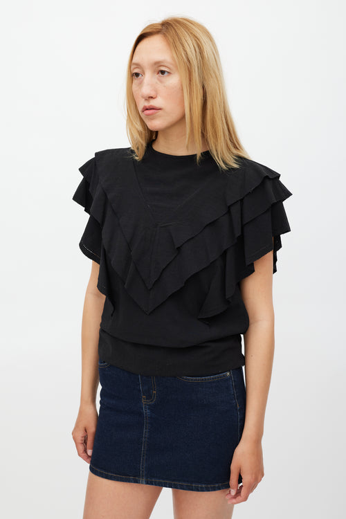 Isabel Marant Étoile Black Ruffled Heaven Top