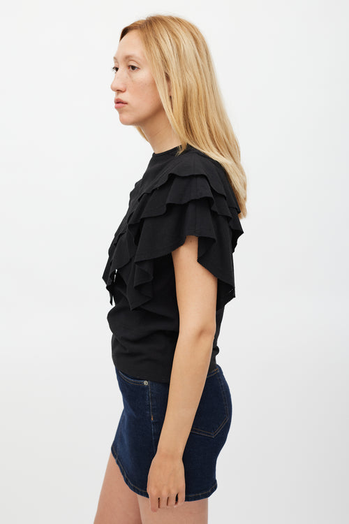 Isabel Marant Étoile Black Ruffled Heaven Top