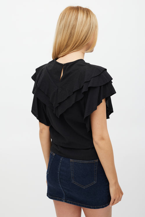 Isabel Marant Étoile Black Ruffled Heaven Top