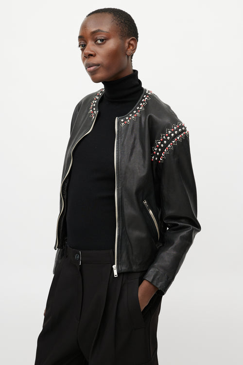 Isabel Marant Étoile Black Studded Leather Jacket