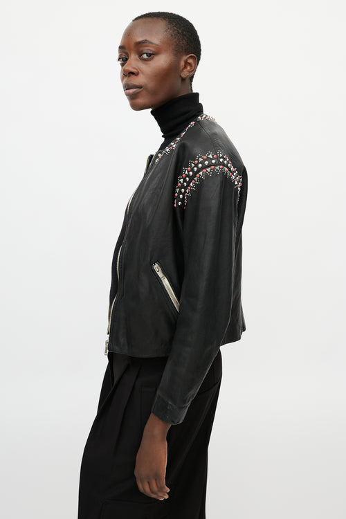 Isabel Marant Étoile Black Studded Leather Jacket