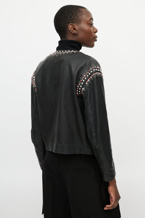 Isabel Marant Étoile Black Studded Leather Jacket