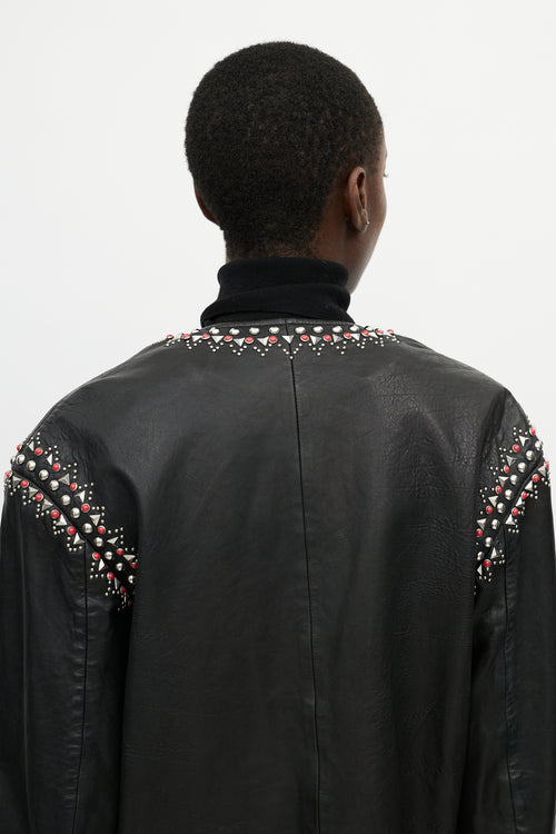 Isabel Marant Étoile Black Studded Leather Jacket