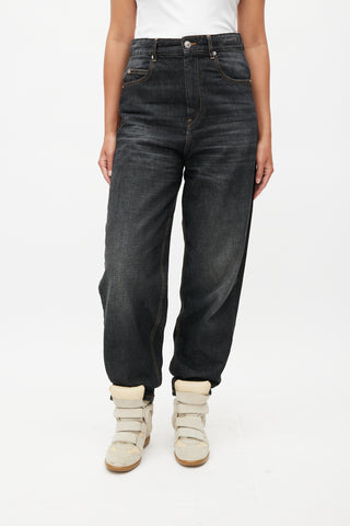 Isabel Marant Étoile Black Tapered Denim Jeans