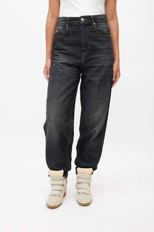 Isabel Marant Étoile Black Tapered Denim Jeans