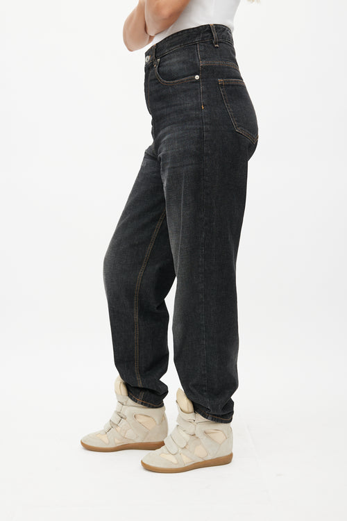 Isabel Marant Étoile Black Tapered Denim Jeans