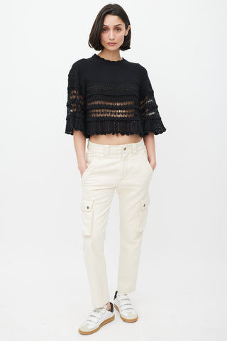 Isabel Marant Étoile Black Tiered Cut Out Knit Sweater