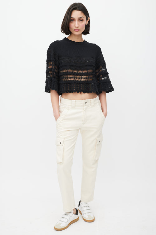 Isabel Marant Étoile Black Tiered Cut Out Knit Sweater