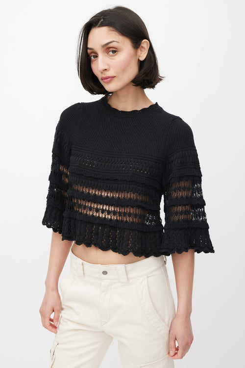 Isabel Marant Étoile Black Tiered Cut Out Knit Sweater