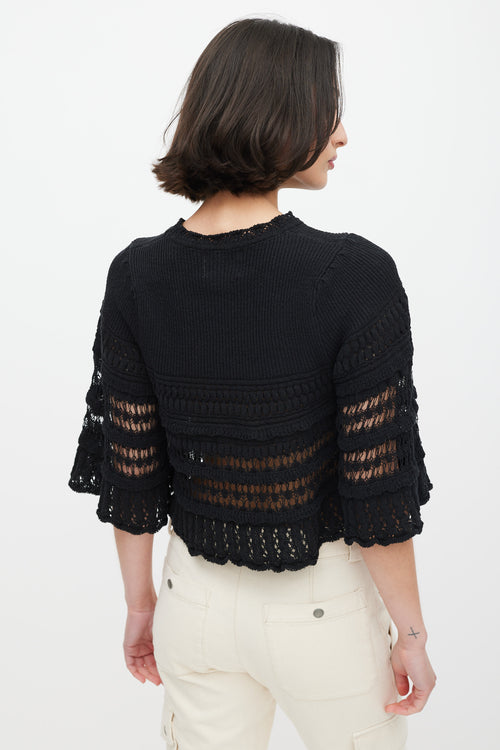 Isabel Marant Étoile Black Tiered Cut Out Knit Sweater