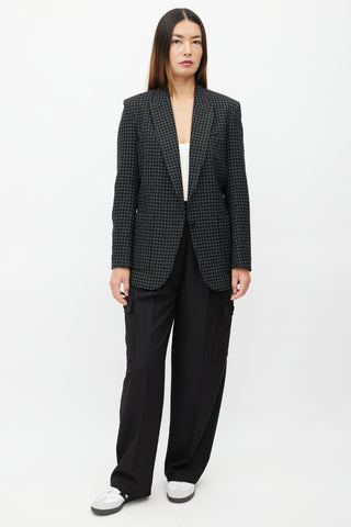 Isabel Marant Black 
White Check Oversized Blazer