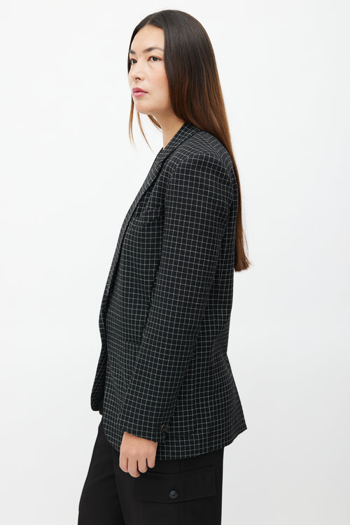 Isabel Marant Black 
White Check Oversized Blazer