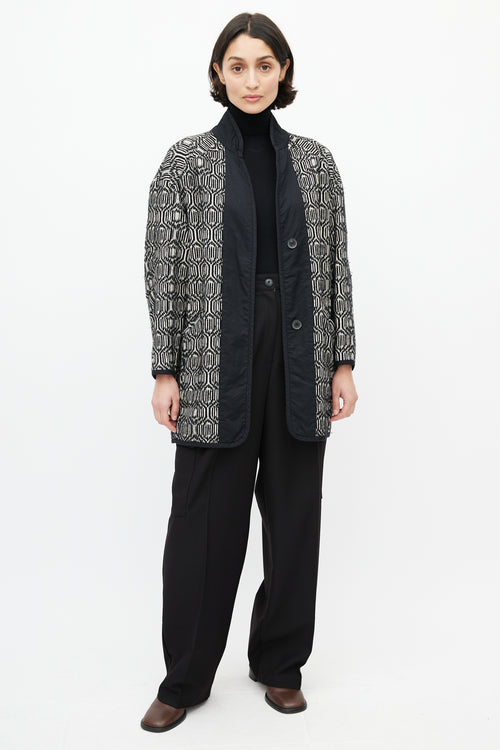 Isabel Marant Étoile Black 
White Knit Jacket