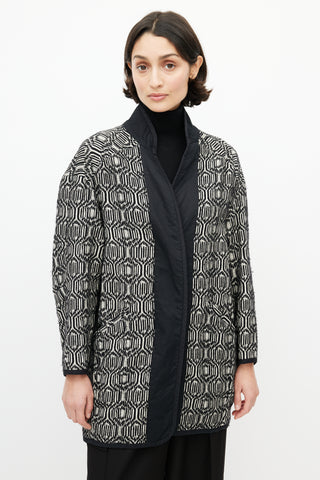 Isabel Marant Étoile Black 
White Knit Jacket