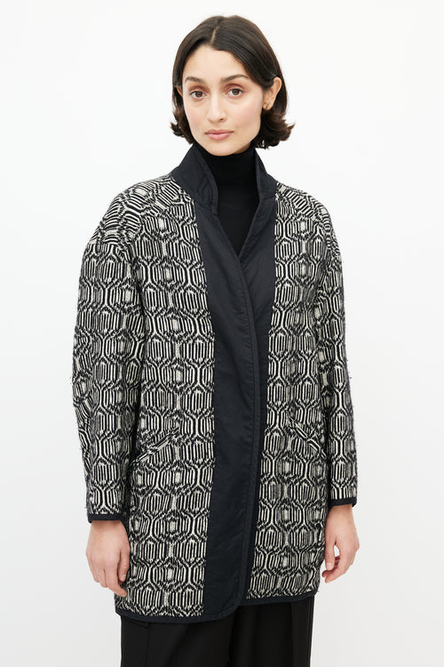 Isabel Marant Étoile Black 
White Knit Jacket