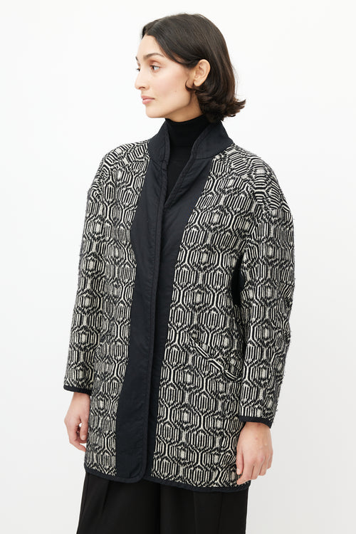 Isabel Marant Étoile Black 
White Knit Jacket