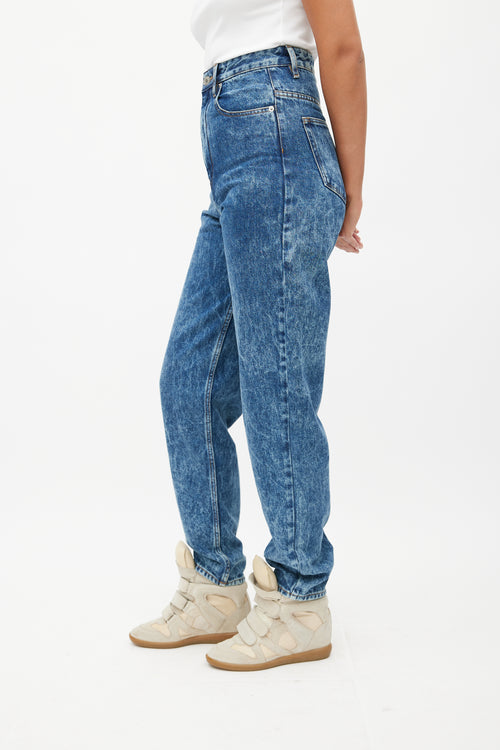 Isabel Marant Étoile Blue Acid Wash Tapered Denim Jeans