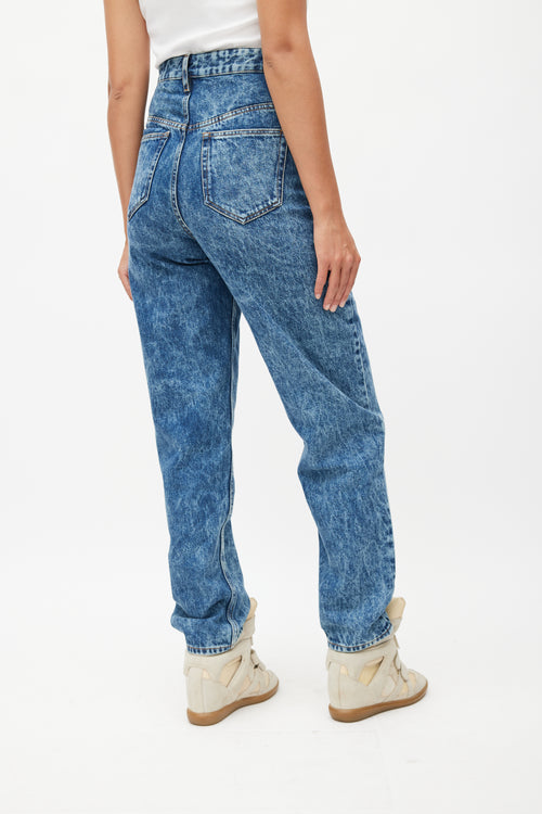 Isabel Marant Étoile Blue Acid Wash Tapered Denim Jeans