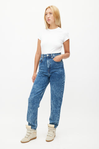 Isabel Marant Étoile Blue Acid Wash Tapered Denim Jeans