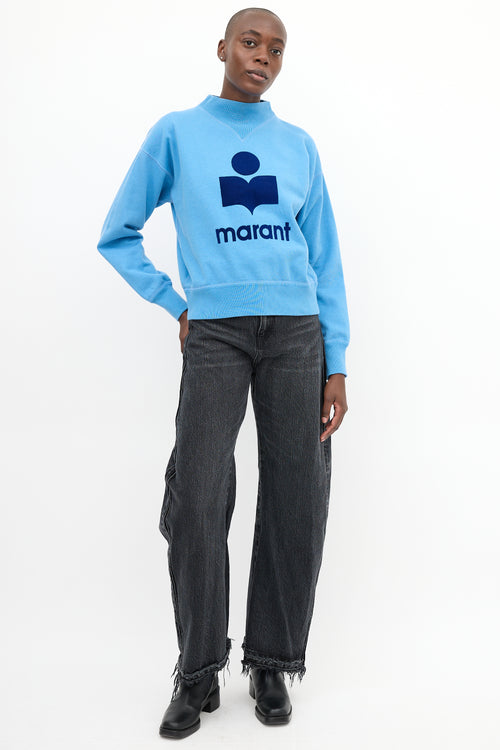 Isabel Marant Étoile Blue Logo Moby Sweatshirt