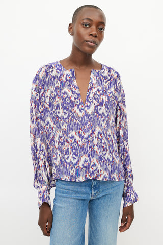 Isabel Marant Étoile Blue 
Multicolour Print Silk Top