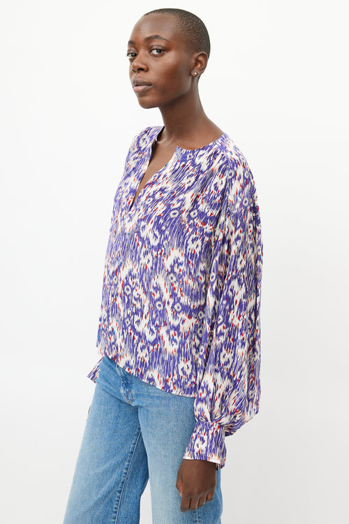 Isabel Marant Étoile Blue 
Multicolour Print Silk Top