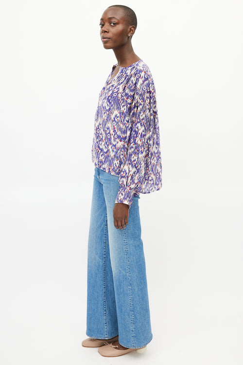 Isabel Marant Étoile Blue 
Multicolour Print Silk Top