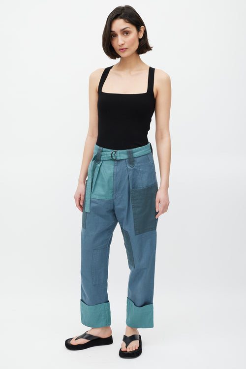 Isabel Marant Étoile Blue Panelled Keyega Cargo Trouser