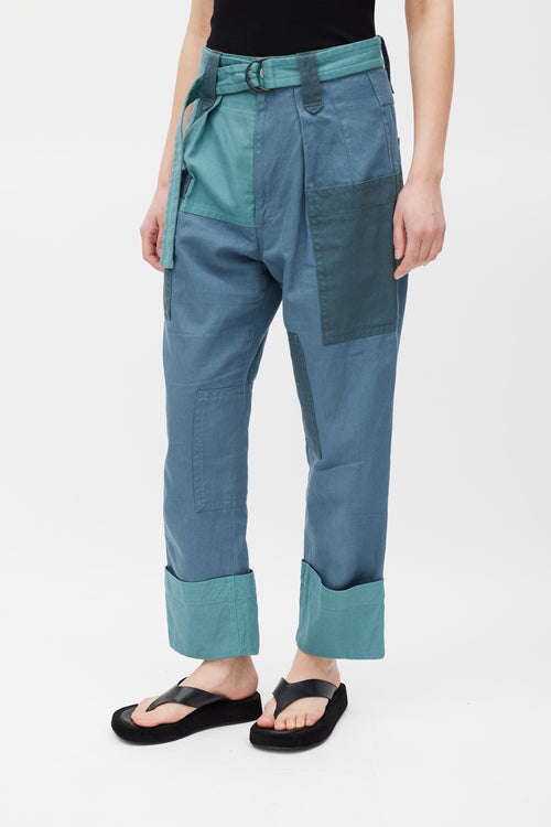 Isabel Marant Étoile Blue Panelled Keyega Cargo Trouser