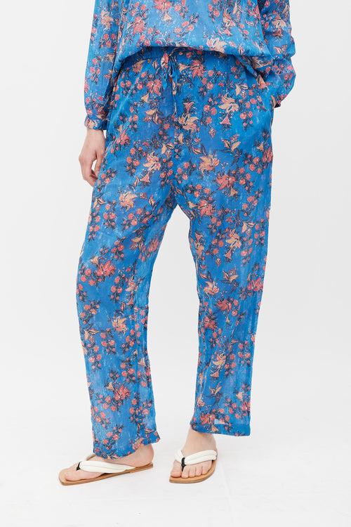 Isabel Marant Étoile Blue 
Red Floral Co-Ord Set