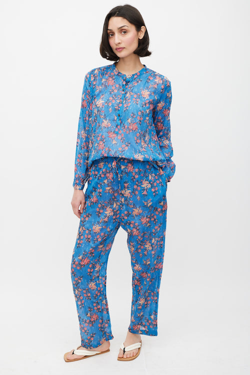 Isabel Marant Étoile Blue 
Red Floral Co-Ord Set