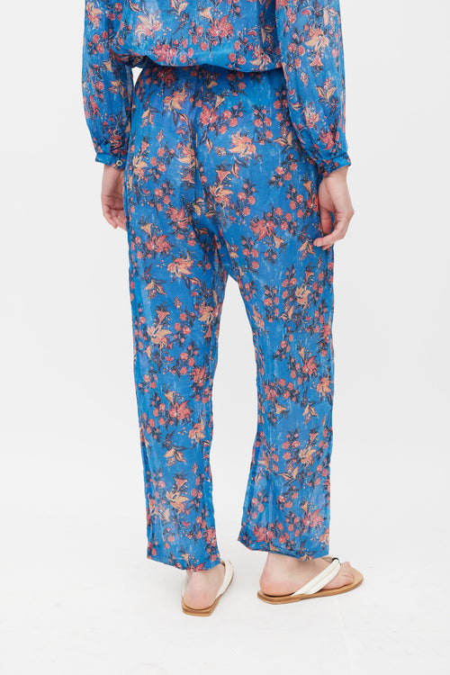 Isabel Marant Étoile Blue 
Red Floral Co-Ord Set