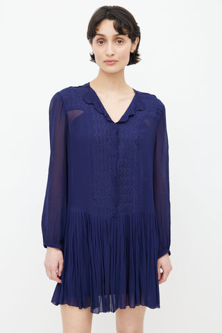 Isabel Marant Étoile Navy Semi Sheer Lace Dress