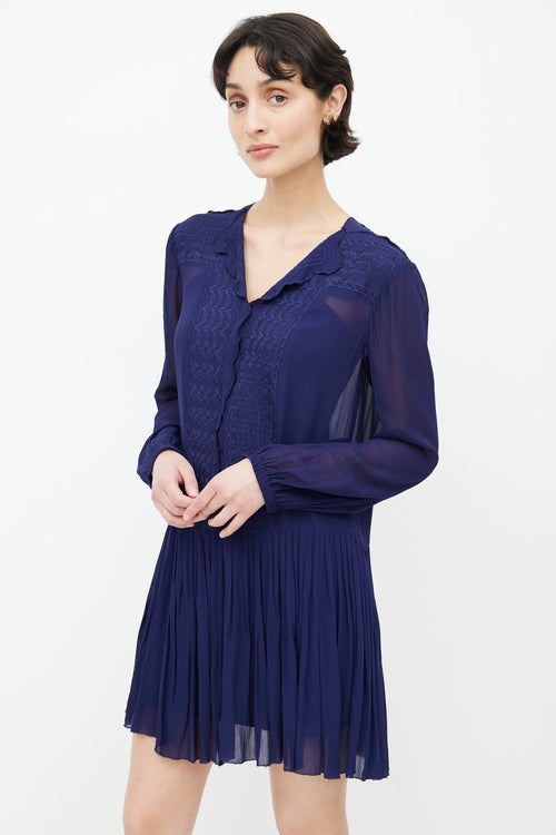 Isabel Marant Étoile Navy Semi Sheer Lace Dress