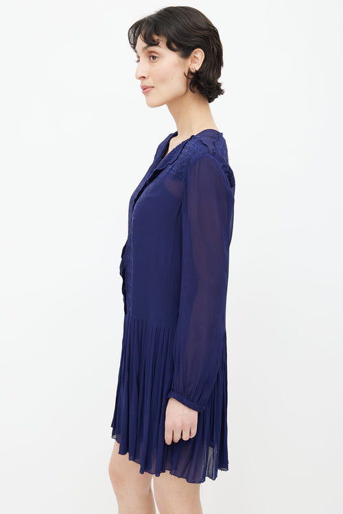 Isabel Marant Étoile Navy Semi Sheer Lace Dress