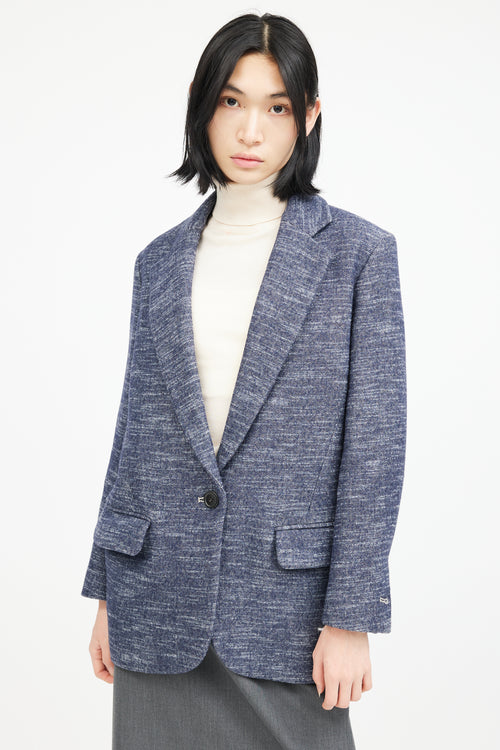 Isabel Marant Étoile Blue 
White Wool Blazer