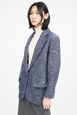 Isabel Marant Étoile Blue 
White Wool Blazer