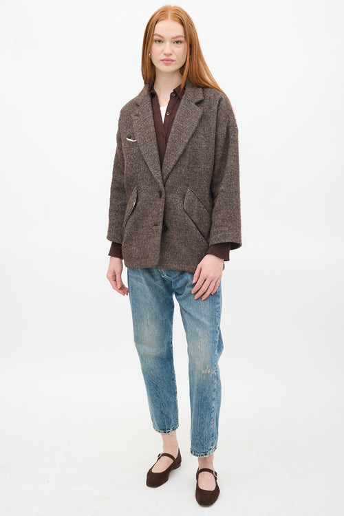 Isabel Marant Étoile Brown 
Cream Wool Blazer