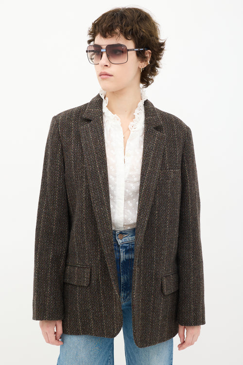 Isabel Marant Etoile Brown Speckled Wool Blazer